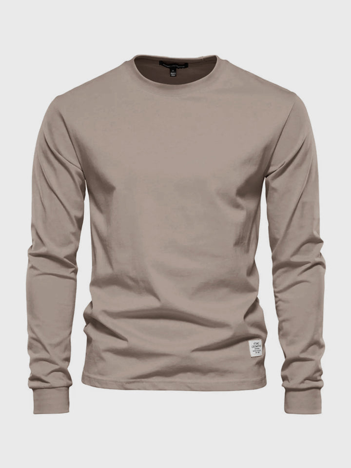 Crew neck Long Sleeve Cotton T-Shirt