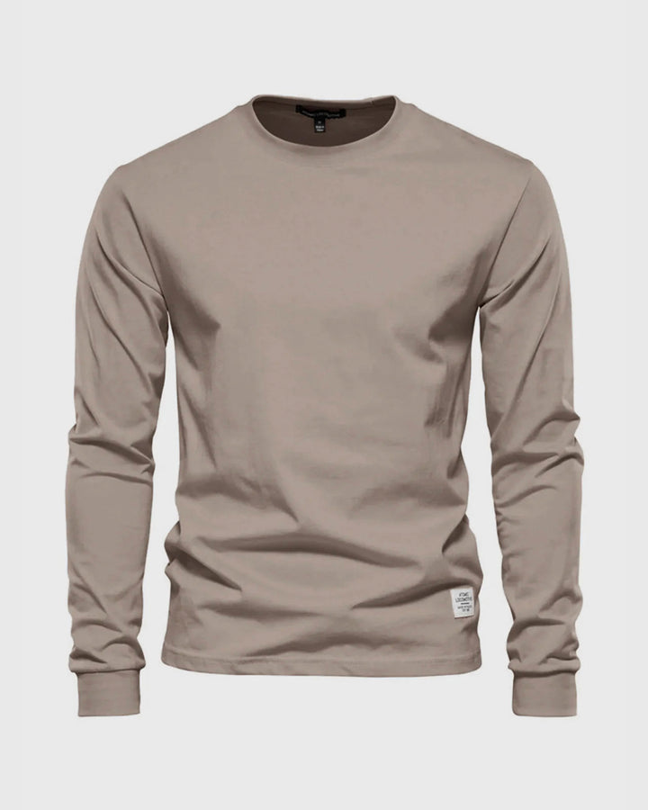 Crew neck Long Sleeve Cotton T-Shirt