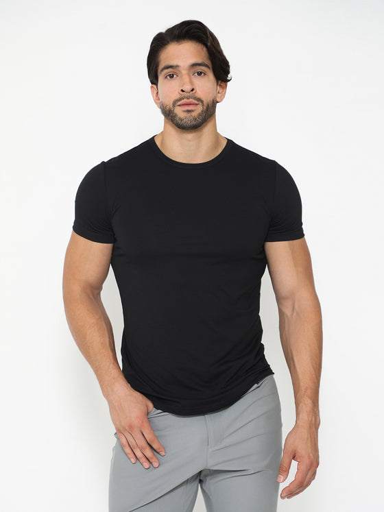 All Day Elite Curve-Hem Tee Short Sleeve New