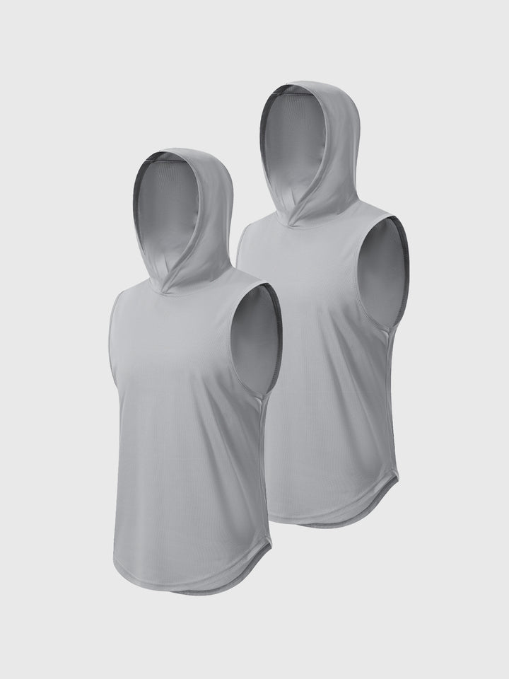 Workout Hooded Tank Curved Hem