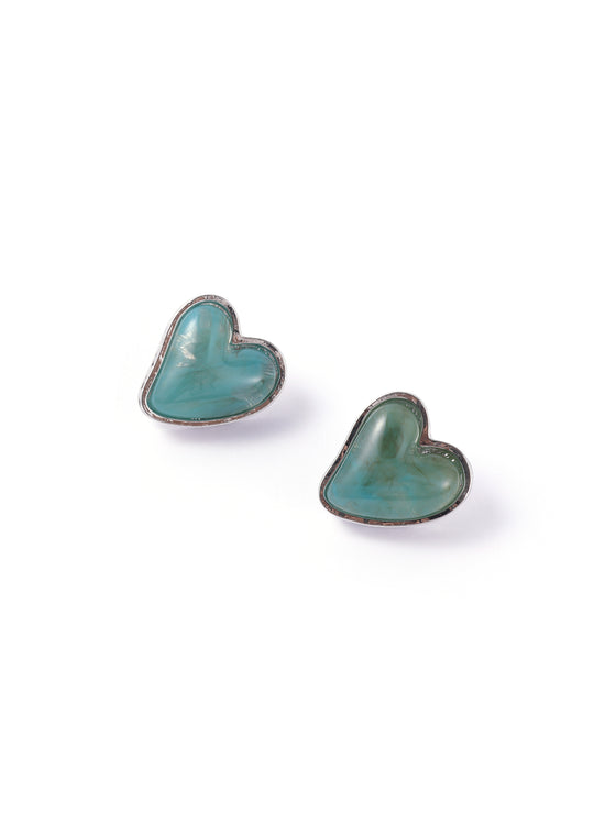 Pendientes de piedras preciosas en forma de corazón