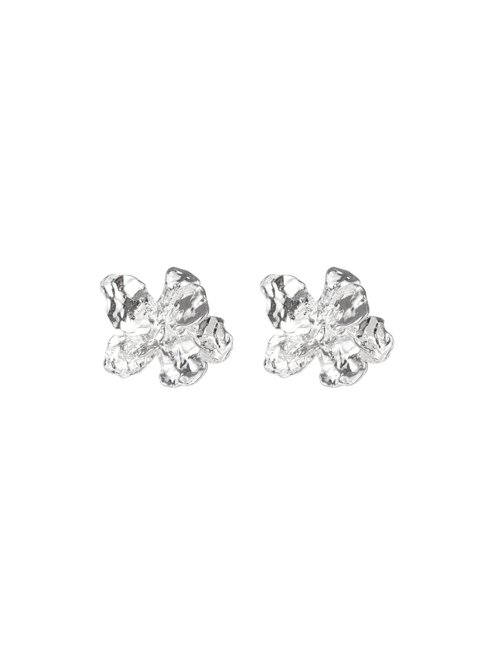 Pendientes florales de plata