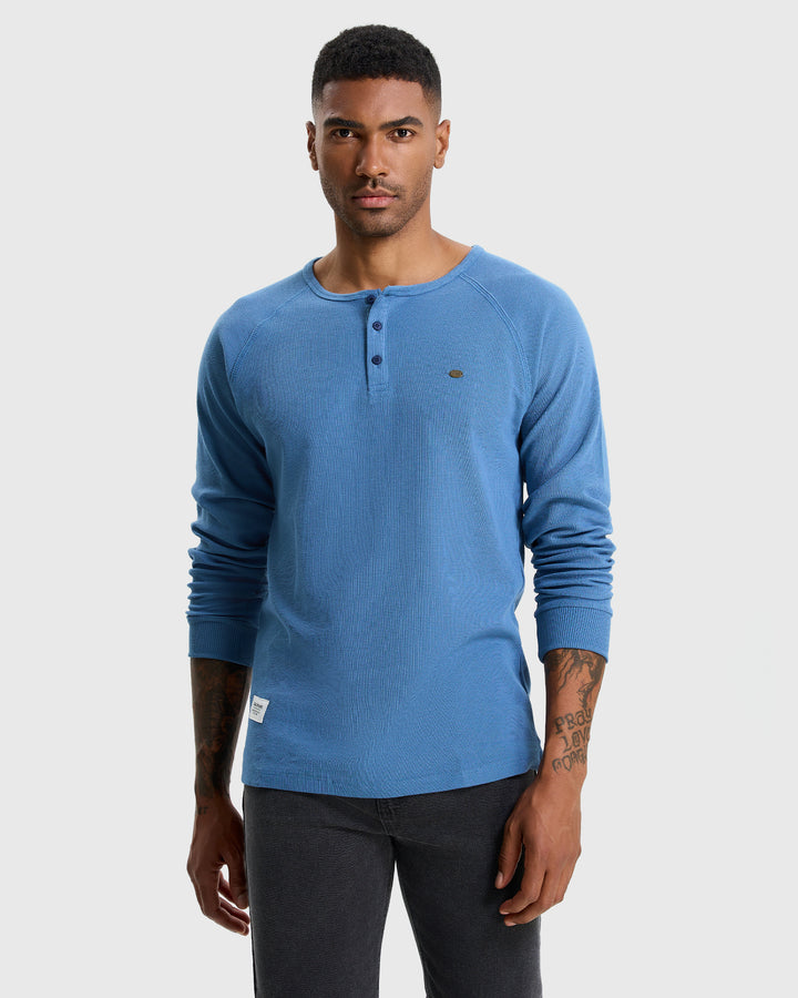 Waffle Henley Long Sleeve T-Shirt