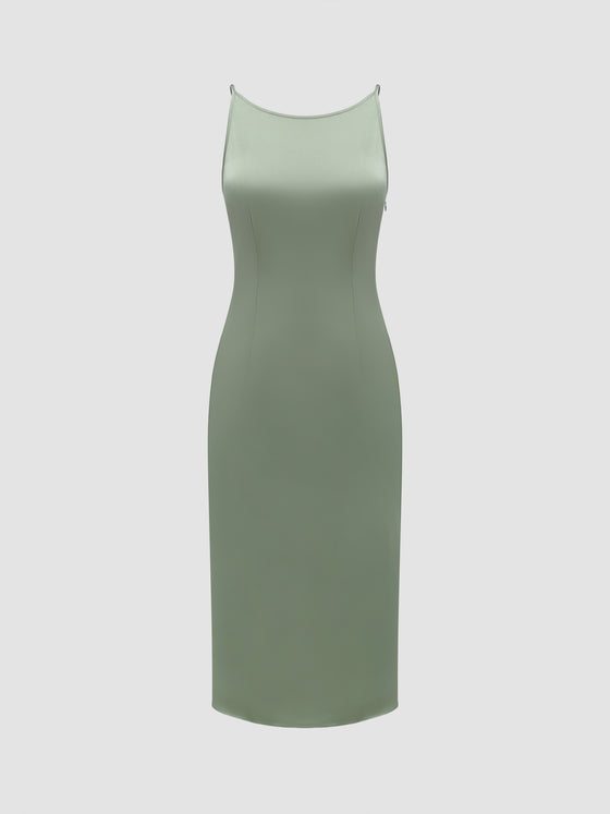 Rebecca Imitated Silk Midi Dress