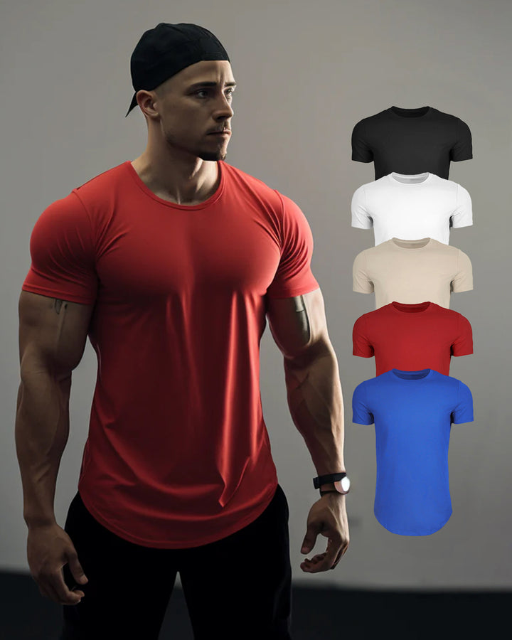 5-Pack Kore Curved Hem T-shirt Muscle Fit Crew Neck