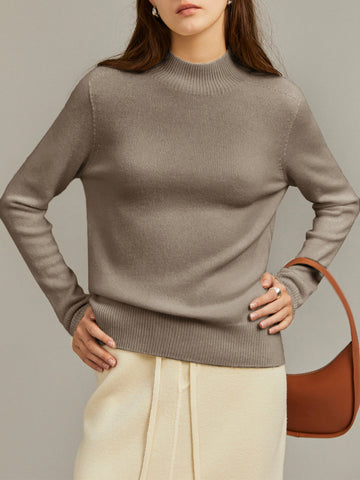 100% Merino Wool Mock Neck Sweater