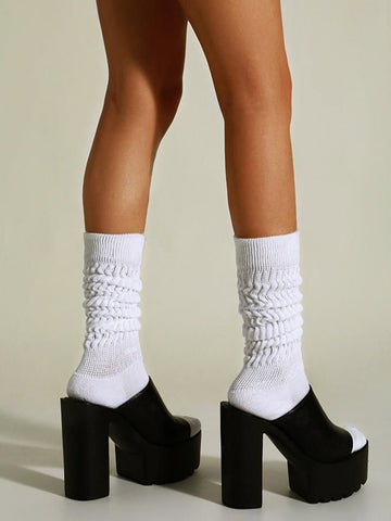 Solid Bubble Slouch Socks