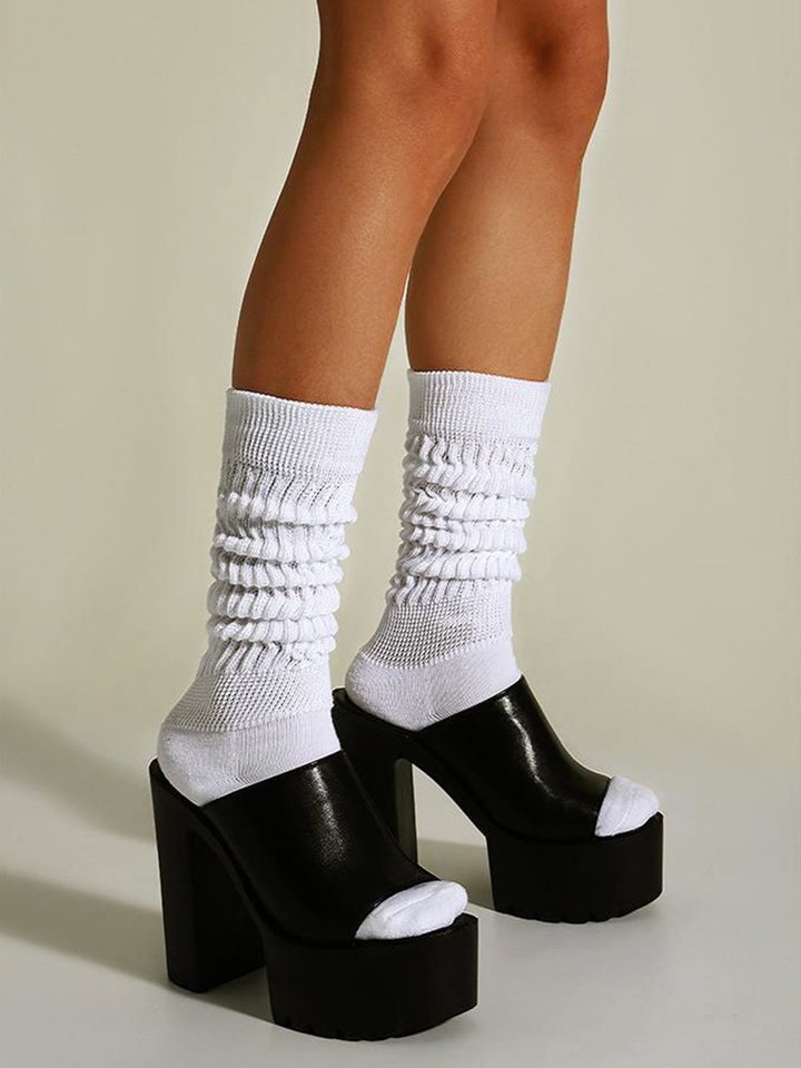 Solid Bubble Slouch Socks