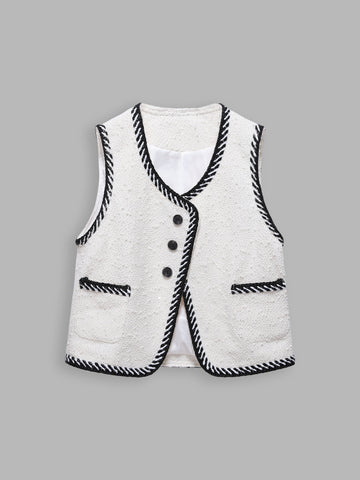 Women's Chic Color-Block Asymmetrical Vest