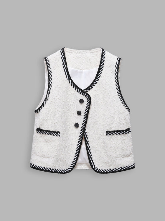 Women's Chic Color-Block Asymmetrical Vest