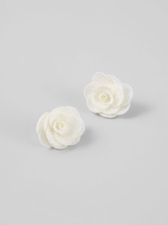 Pendientes elegantes de flores rosas