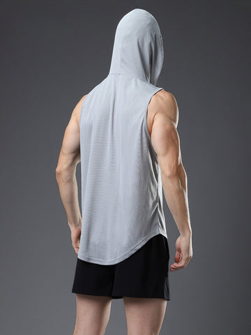 Workout Hooded Tank Curved Hem