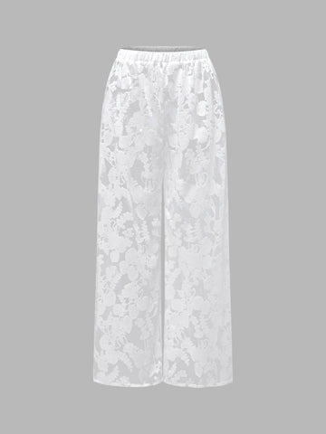 Jacquard Elastic Waist Pants