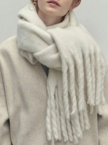 Versatile Tassels Warm Scarf