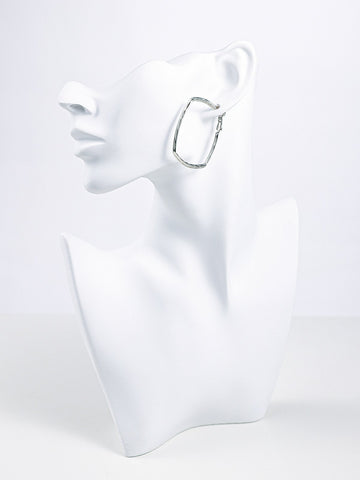 Square Tube Endless Hoop Metal Earrings