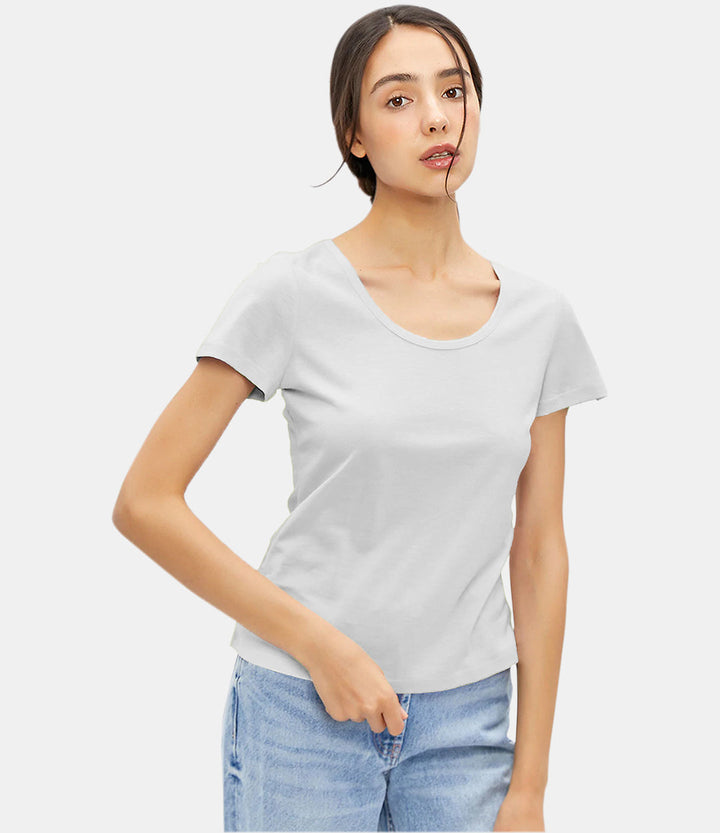 Camiseta de mezcla de seda lavable para mujer