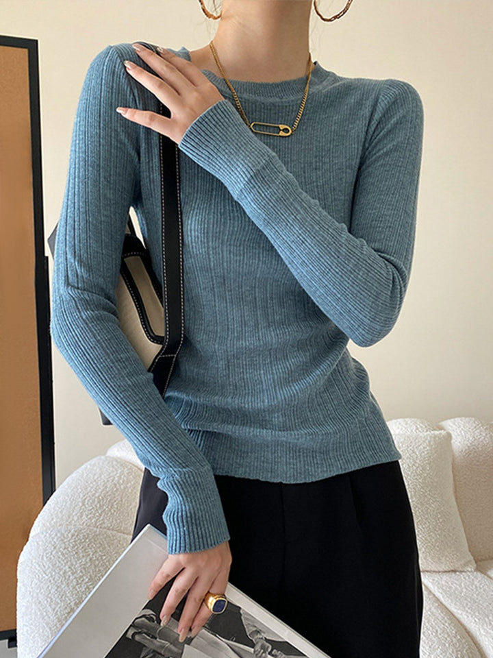 Crew-Neck Slim Sweater