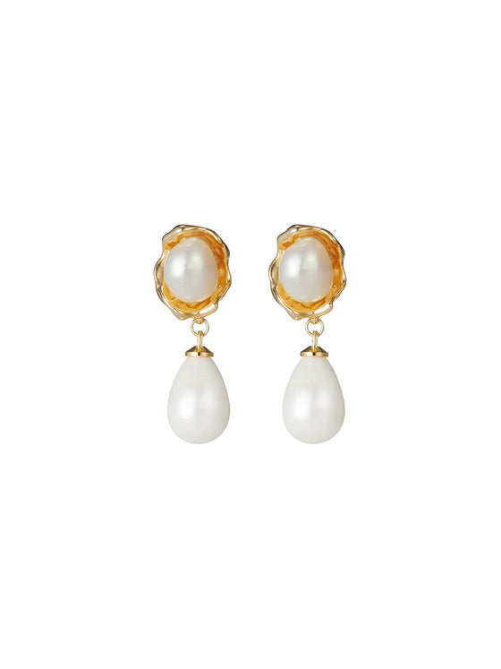 Baroque Pearl Gold-plated Earrings - AhaAha