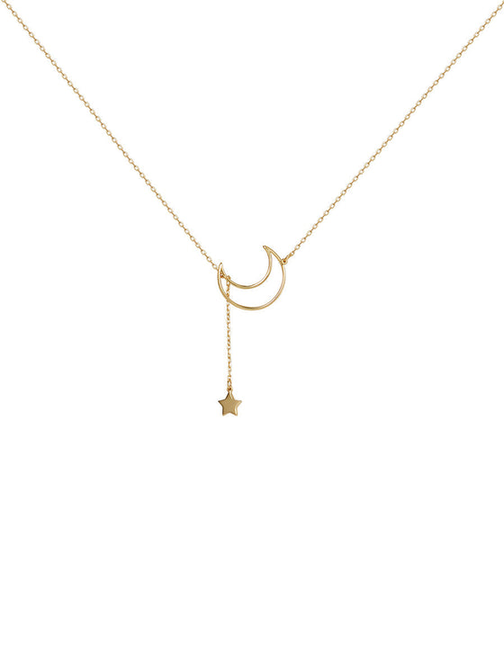 Moon Necklace Golden - urbanclassys