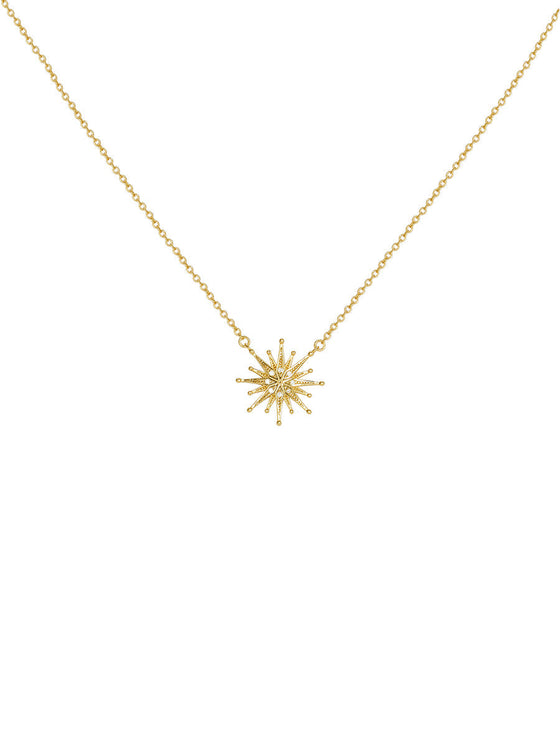 18K Gold Plated Sun Pendant Necklace - AhaAha