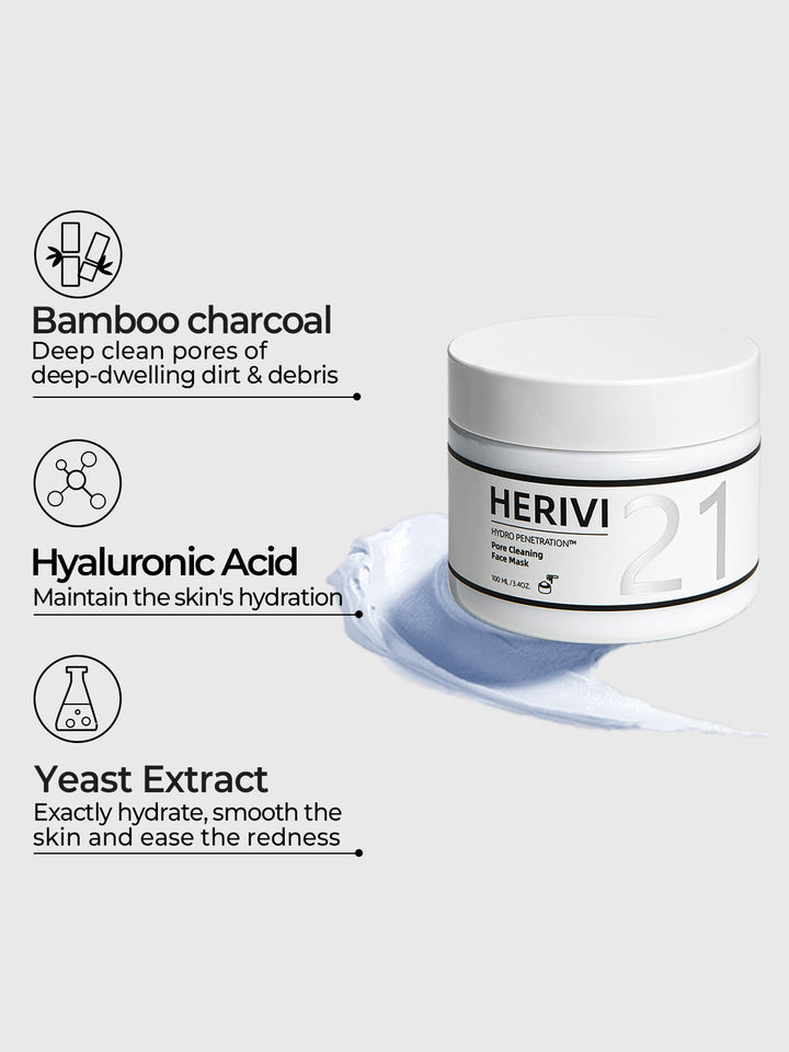 HERIVI Deep Pore Cleansing Clay Mask 100 ml / 3.4 oz