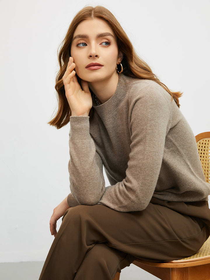 100% Merino Wool Mock Neck Sweater