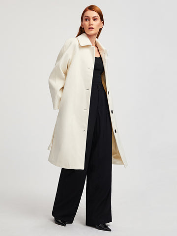 Loose Wool Coat With Belt